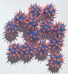 1 10mm Round Blue & Orange Silicone Bead